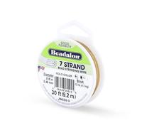 Beadalon - Rocchetto di Filo a 7 Fili, Lunghezza 9,2 m, Diametro 0,46 mm, Colore: Oro