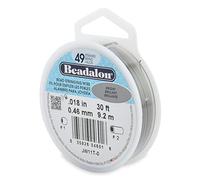 Beadalon Filo per Perline, 49 Fili, 0,46 mm, 9,1 m, Brillante, Acciaio Inossidabile, Luminoso, 0.46 mm