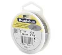 Beadalon - Rocchetto di Filo per Creare Gioielli, a 19 Fili, 0,3 mm, Diametro: 0,3 mm, Lunghezza: 9,2 m, Colore Argento