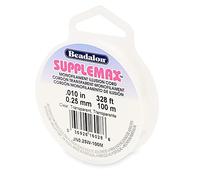 Beadalon SuppleMax - Cordoncino per perline, 0,25 mm, monofilamento trasparente, 100 m