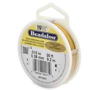 Beadalon Tubo di Gomma per bordare Filo, 0,38 Millimetri di Diametro, rotolare con 9.2 m di 19 Fibre, Oro