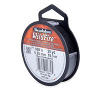 Beadalon Wildfire, 0,20 mm, Resistenza alla Rottura: 5,5 kg, Nero, 18 m