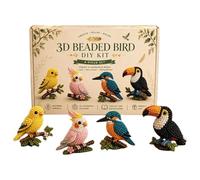 Beaded Animal Kit - Clear Acrylic Material, Multi Color Palette, Metal Wire Spool, Simple Guide Booklet | Three Dimensional Creative Handmade Figurine Making Project For Crafting Beginners And Adults