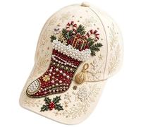 Beaded Hat Kit - Cloth Baseball Cap DIY Embroidery Set | Christmas Craft