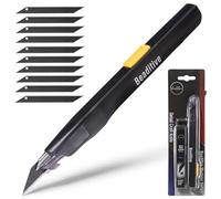 Beaditive Coltello artigianale ad alta precisione - Coltello multiuso con lama a 30 gradi - Arte, Artigianato, Modellismo (1 coltello nero, 10 lame nere)