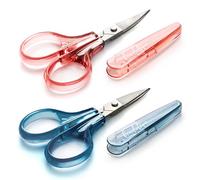 Beaditive dettaglio craft forbici set (2 pz.) curve e dritte, sharp, compatto | cucito, ricamo, taglio carta, crafting | acciaio inossidabile | coperchio protettivo (blu)