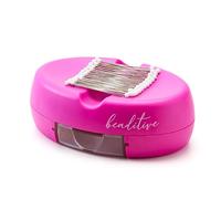 Beaditive Puntaspilli magnetico con cassetto, forte supporto magnetico per cucito, 50 spilli con testa in vetro inclusi, elegante portapillole per spilli da cucito, graffette (fucsia)