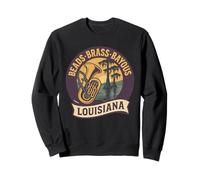 Beads Brass Bayous Camicia Louisiana Mardi Gras Jazz Band Felpa
