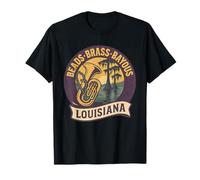 Beads Brass Bayous Camicia Louisiana Mardi Gras Jazz Band Maglietta