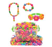 Beads for KidJewelry Making, Snap Pop Beads Pop-Bead Art And Craft Kits, Kid Making Kit, Children DIY Handmade Beads, Cordless Necklace Bracelet Girl Beading Material Kit (188PCS)