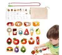 Beads String Toy - Wooden Threading Activity Set, Preschool Learning Game | Color Recognition Coordination Training Development Activity Learning Manipulative Playset Device For Preschool Todd