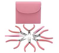 BEADSMITH 8 FASHION-PINK colour TOOL SET FOR MAKING jewellery WITH COORDINATED CLUTCH CARRY CASE