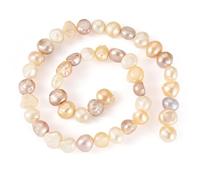 Beadthoven - 1 filo di perle d'acqua dolce coltivate in modo naturale, perle barocche lucidate, per collane, bracciali, gioielli da sposa, foro: 0,7 mm