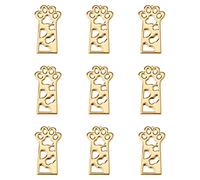 Beadthoven - 10 ciondoli in lega a forma di zampa di cane e gatto, lunette aperte, cavità pressate, per la realizzazione di gioielli e collane in resina (oro chiaro)