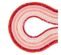 Beadthoven, 10 fili di perline in vetro sfaccettato, 4 mm, 10 stili, distanziatori sfusi per braccialetti fai da te, collane e gioielli, foro: 0,4-1 mm