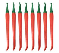 Beadthoven - 10 penne a sfera in plastica a forma di peperoncino, con inchiostro gel, punta fine, per diari, ufficio, scuola, cancelleria, colore rosso