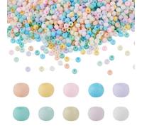 Beadthoven - 100 g di perline in vetro opaco, 10 perline sfuse in vetro smerigliato, 4 mm, microperline sfuse per fai da te, collane, orecchini e gioielli, foro: 1,4 mm