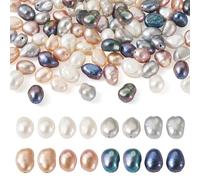 Beadthoven - 100 perle d'acqua dolce coltivate naturali in 4 stili di riso tinto barocco perle d'acqua dolce per la creazione di gioielli artigianali, foro: 0,5~0,7 mm