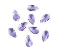Beadthoven - 100 perline di vetro a goccia, color lilla, sfaccettate, perline di cristallo dorp, pendenti con foro superiore, per creare lampadari, decorazioni da appendere per la casa, foro: 1 mm
