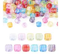 Beadthoven - 100 perline europee in acrilico trasparente con effetto iridescente, foro grande da 7 mm, per fai da te, bracciali, collane e gioielli