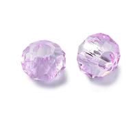 Beadthoven - 100 perline europee in vetro, foro grande, rondelle sfaccettate, adatte per braccialetti a catena snake da 5 mm, per la creazione di gioielli e collane, 14 x 8 mm