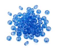 Beadthoven - 100 perline europee in vetro, foro grande, rondelle sfaccettate, adatte per braccialetti e collane a catena snake da 5 mm, per la creazione di gioielli, 14 x 8 mm