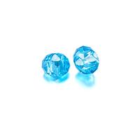 Beadthoven - 100 perline europee in vetro, foro grande, rondelle sfaccettate, adatte per braccialetti e collane a catena snake da 5 mm, per la creazione di gioielli, 14 x 8 mm