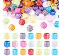 Beadthoven - 100 perline europee perlate in acrilico con placcatura UV, colore opaco, 7 mm, foro grande, per fai da te, bracciali, collane e gioielli