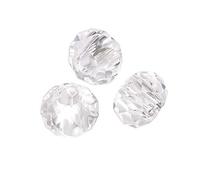 Beadthoven 100 perline in vetro trasparente europeo, con foro grande trasparente, sfaccettato, perline Rondelle adatte per braccialetti a catena a serpente da 5 mm, collane, gioielli