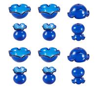 Beadthoven - 12 perline a vento in vetro trasparente, a forma di campana, perline a forma di campana, distanziatori a forma di fiore, per campane a vento, artigianato, creazione di orecchini e