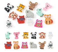 Beadthoven, 12 perline in silicone a tema animale, perline focali creative in stile cartone animato, morbide, per bracciali, penne, portachiavi, forniture per la creazione di gioielli