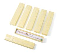 Beadthoven - 12 scatole di cartone rettangolari, 20 x 4 x 2 cm, lunghe, per gioielli, con fiocco, per collane, bracciali, orecchini, colore: giallo chiaro