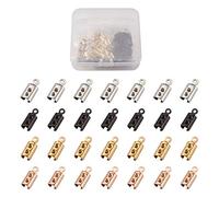 Beadthoven, 160 pezzi in acciaio inox pieghevole sopra le estremità del cavo di 2 dimensioni estremità del cavo di chiusura punte estremità in pelle morsetto gioielli connettore, 4 colori