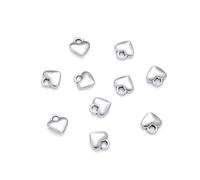 Beadthoven, 2000 ciondoli in stile tibetano, senza piombo e cadmio, a forma di cuore, in argento antico, 872,5 mm, silver, 100 Pieces