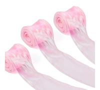 Beadthoven - 3 rotoli di nastro in poliestere iridescente, 60 mm, in chiffon trasparente, luccicante, per decorazioni fai da te, confezioni regalo, fiocchi, bouquet, colore: rosa perla