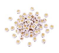 Beadthoven 350 pz/50 g Piatto Rotondo Acrilico Alfabeto Perline Lettera M Pony Disco Moneta Mini Iniziali Perline per Fai Da Te Amicizia Nome Bracciali Creazione di Gioielli
