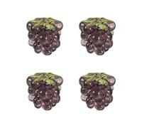 Beadthoven - 4 perline in vetro lavorato a mano a forma di lampone 3D a forma di frutta, uva, bacche, perline per fai da te, penne, bracciali, collane, orecchini, creazione di gioielli, indaco