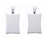 Beadthoven - 5 ciondoli rettangolari in acciaio inox 304, per incisione, con gancetto, 31 x 20 x 1,8 mm, per la creazione di gioielli, targhette identificative per cani e animali domestici, 5 pezzi