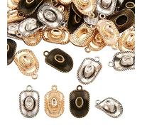 Beadthoven - 60 ciondoli in lega di stile tibetano per cappello da cowboy, ciondoli decorativi fatti a mano, per collane, orecchini, gioielli artigianali