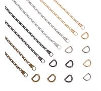 Beadthoven 8 pezzi cinghie per catena in ferro piatto borsa di ricambio con fibbie in metallo anelli a D per borsa a tracolla portafoglio frizione 4 colori