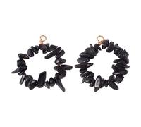 Beadthoven - Ciondoli a forma di anello con pietre preziose, filo di rame, per fai da te, artigianato, orecchini, portachiavi, creazione di gioielli, Pietra preziosa