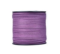 Beadthoven - Cordoncino piatto in finta pelle scamosciata, 3 mm, per perline in pizzo con rocchetto per gioielli fai da te, per creare collane, bracciali, collane, colore: viola