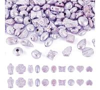 Beadthoven - Perline in acrilico perlato opaco, forme miste, 100 g, per la creazione di gioielli, bracciali e orecchini, lilla