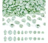 Beadthoven - Perline in acrilico perlato opaco, forme miste, per la creazione di gioielli, bracciali e orecchini, 100 g, colore: verde mare scuro