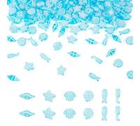 Beadthoven - Perline in acrilico trasparente a tema oceano, 100 g, a forma di pesce, stella marina, conchiglie, perline sfuse per bracciali, collane, portachiavi, artigianato estivo per la creazione