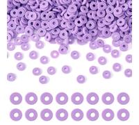 Beadthoven - Perline in argilla polimerica Heishi, rotonde e piatte, 6 mm, 100 g, per fai da te, braccialetti dell'amicizia, creazione di gioielli, colore: viola