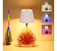 Beaeet Lampada per Bottiglia, Lampada da Tavolo Senza Fili Ricaricabile via USB, Lampada Tappo Bottiglia con Tre Colori e Regolazione Continua della Luminosità