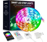 Beaeet Striscia LED 10 Metri, Luci LED 5050 RGB per Camera, con Telecomando a 40 Tasti e Controllo tramite APP Bluetooth, Ideale per Natale, Matrimoni e Feste (10m*1)