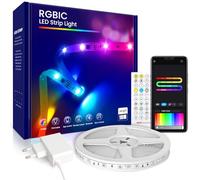 BEAEET Striscia LED 10 Metri, Luci LED 5050 RGBIC per Camera, con Telecomando a 40 Tasti e Controllo tramite APP Bluetooth, Ideale per Natale, Matrimoni e Feste (10m*1)