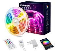 Beaeet Striscia LED 15 Metri, Luci LED 5050 RGB per Camera, con Telecomando a 40 Tasti e Controllo tramite APP Bluetooth, Ideale per Natale, Matrimoni e Feste (15m*1)